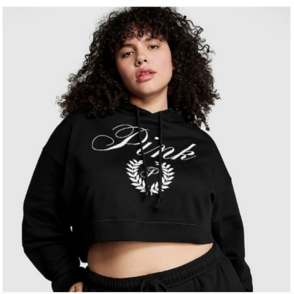 PINK Victoria's Secret Tops - V.S.PINK CROP HOODIE